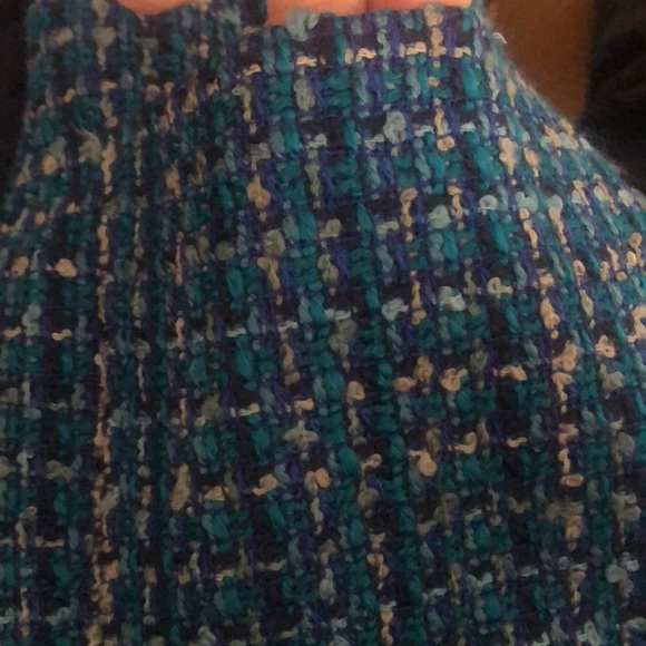 Vintage Women's Turquoise Blue Tweed Eclectic Grandpa Jacket size 8 - Picture 5 of 10